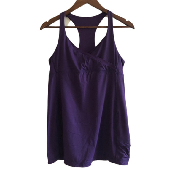 Lululemon Athletic Tank Top Women's Size 6 Purple Surplice V-Neck Racerback - Picture 1 of 7